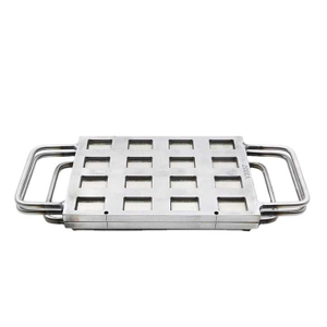 Custom Pattern Label 16 Cavities Rectangle Mould Diy Eyeshadow Filling Plate Mold Multi Size Aluminum Metal Press Powder Mould