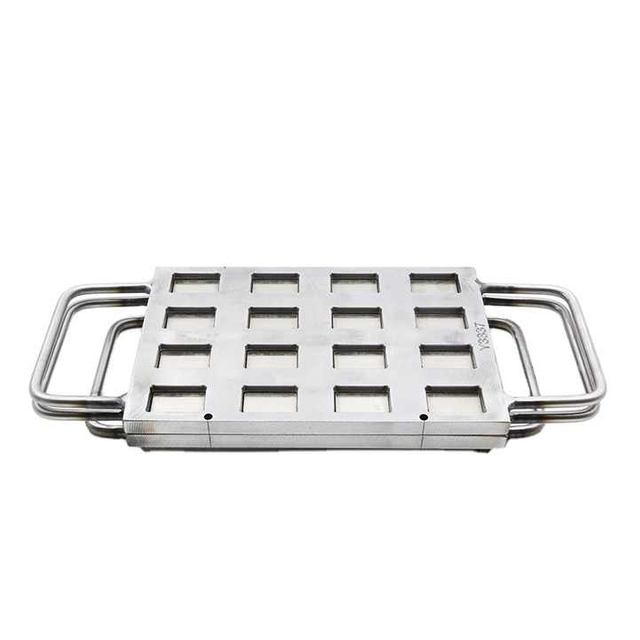 Custom Pattern Label 16 Cavities Rectangle Mould Diy Eyeshadow Filling Plate Mold Multi Size Aluminum Metal Press Powder Mould