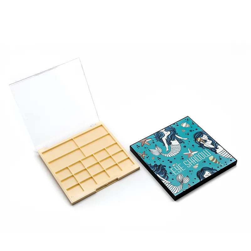 19 Colors Logo Accepted Plastic Cosmetic Packaging Case Transparent Empty Eyeshadow Palette Container