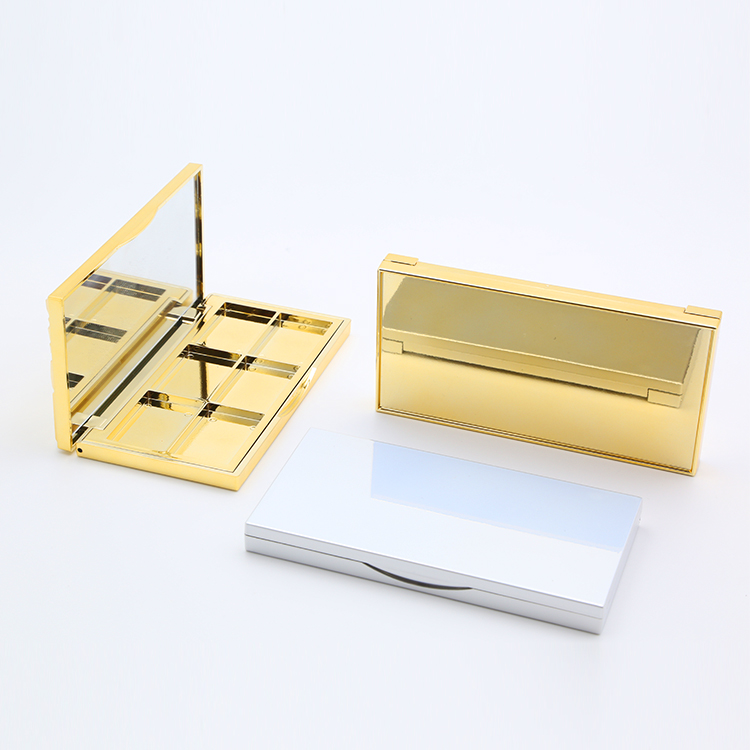 Custom Logo Palette Eyeshadow Makeup Plastic 6 Colors Pigmented Eyeshadow Empty Palette Luxury Case Container Packaging