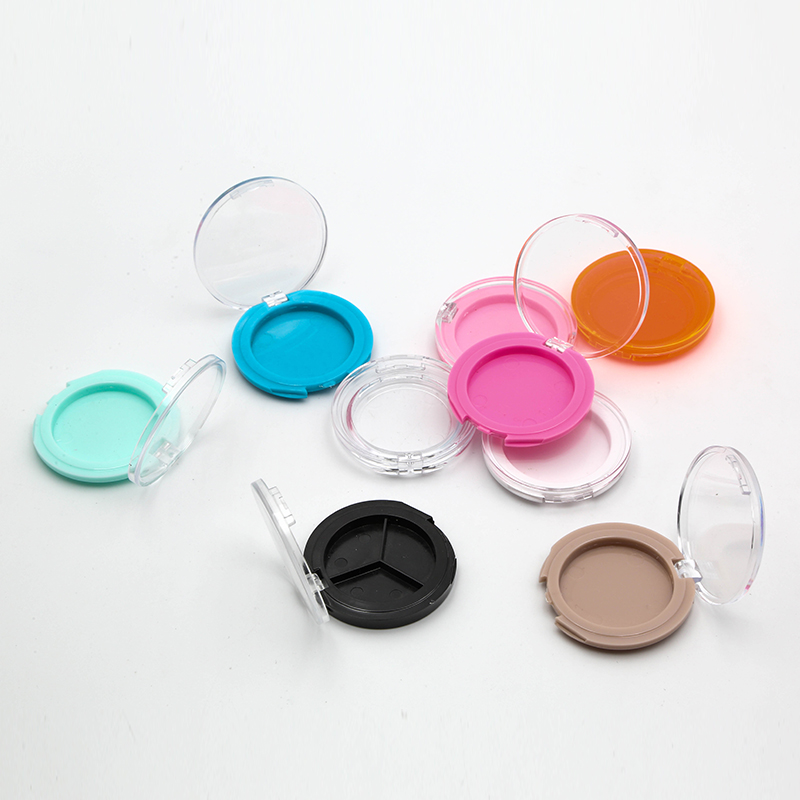 Eyeshadow Palette Custom Shape Packaging Single Eyeshadow Round Transparent Flip Cover Blush Highlight Eyeshadow Packaging