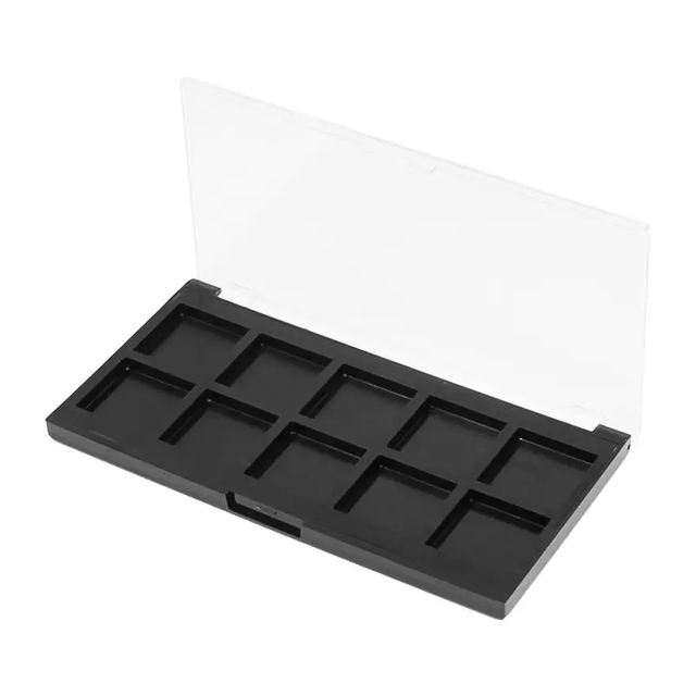 10 Colors Diy Empty Eyeshadow Palette Case Matte Black Makeup Packaging Eyeshadow Palette