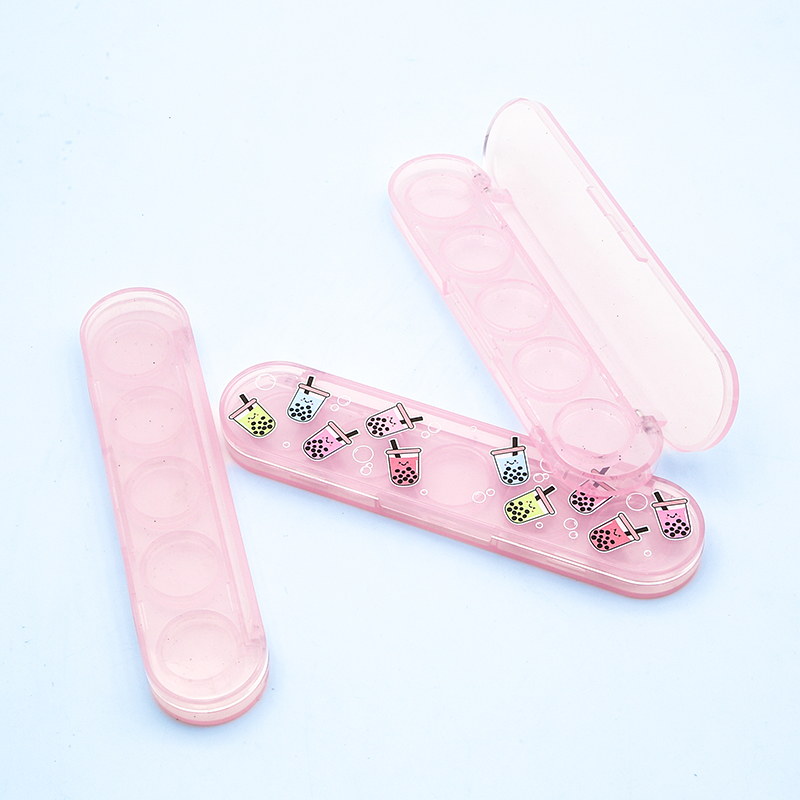 Plastic Compact Cosmetic Packaging Pressed Powder Case Eyeshadow Packaging Empty Palette Transparent Makeup Palette