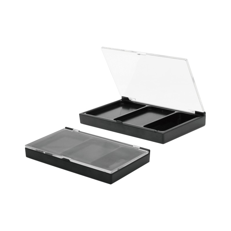 2 colors Plastic Empty Makeup Eyeshadow Palette Private Label PS Material Makeup Diy Eyeshadow Palette Flip Cover Transparent