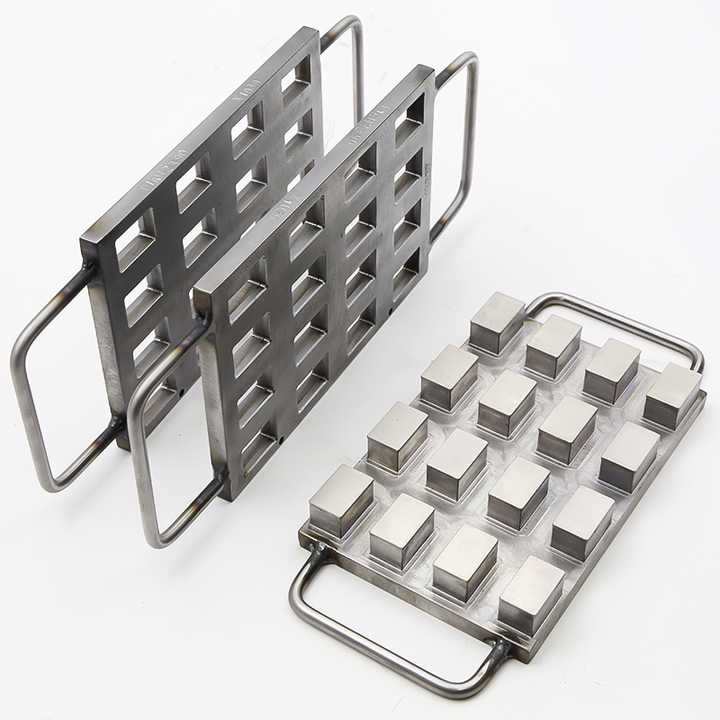 Custom Pattern Label 16 Cavities Rectangle Mould Diy Eyeshadow Filling Plate Mold Multi Size Aluminum Metal Press Powder Mould