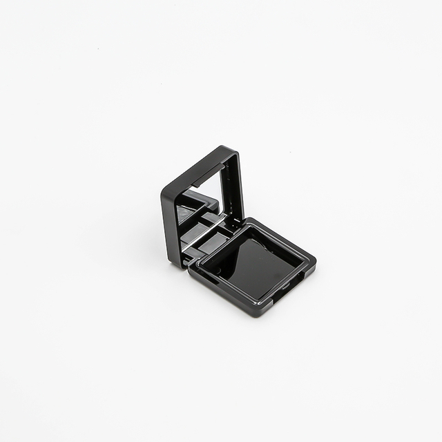 Custom Black Eye Shadow Palette single-color Highlights Plastic case Empty Blush Container with Mirror