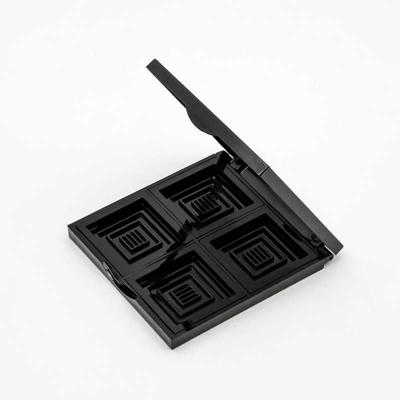 Custom Plastic Eye Shadow Palette 4 Colors Empty Eyeshadow Dispenser Makeup Packaging with clear Lids