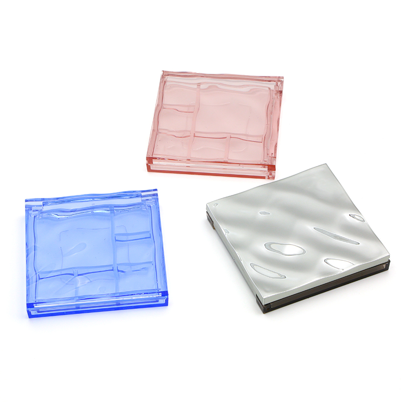 Makeup Packaging Manufacturer Rectangle 6 Colors Eyeshadow Palette With Mirror Empty Square Blusher Powder Eye Shadow Case