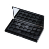 Wholesale Empty 18 Colors Eyeshadow Palette Plastic Private Label Black Rectangle Pan clear Empty Blush case with Mirror