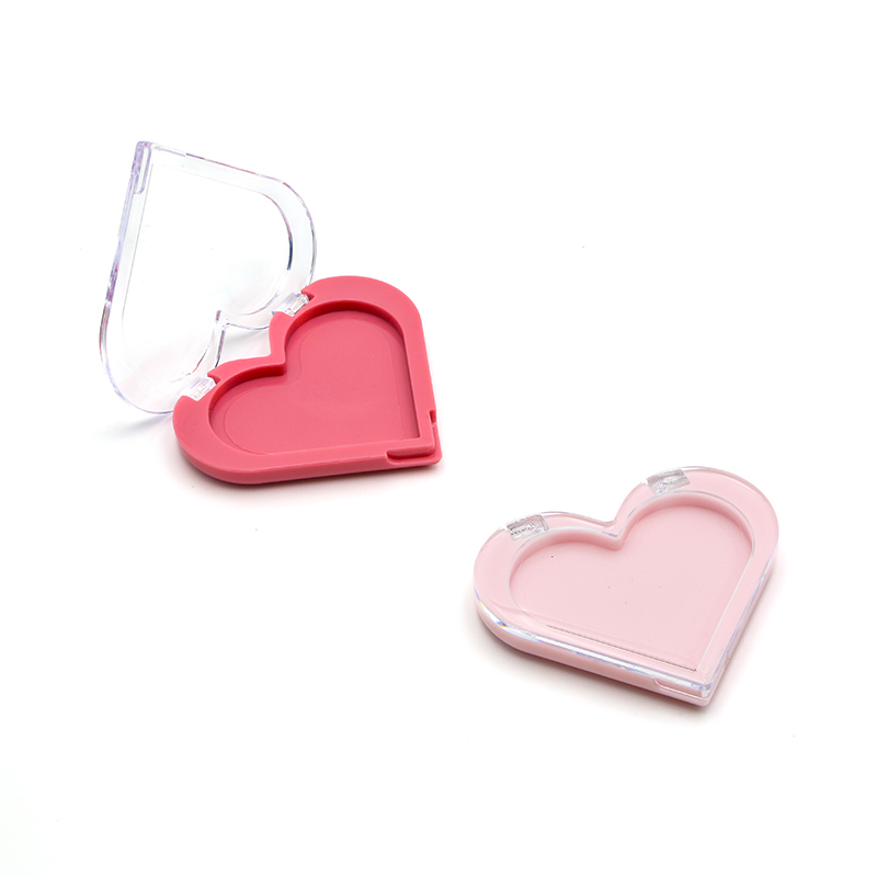 Custom 1 Color Empty Eyeshadow Packaging Blush Boxes Transparent Cover Eyeshadow Palette Organizer Heart Shape Blush on Case