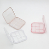 7 Colors Empty square Plastic Eyeshadow Palette with clear Lid Compact case for Eyeshadow