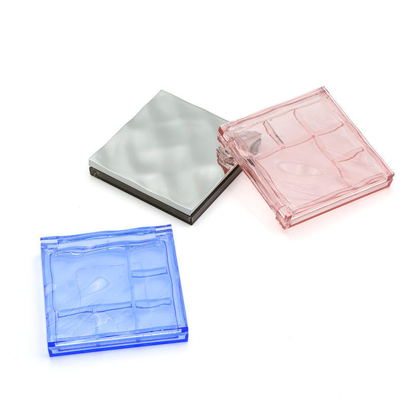 Makeup Packaging Manufacturer Rectangle 6 Colors Eyeshadow Palette With Mirror Empty Square Blusher Powder Eye Shadow Case