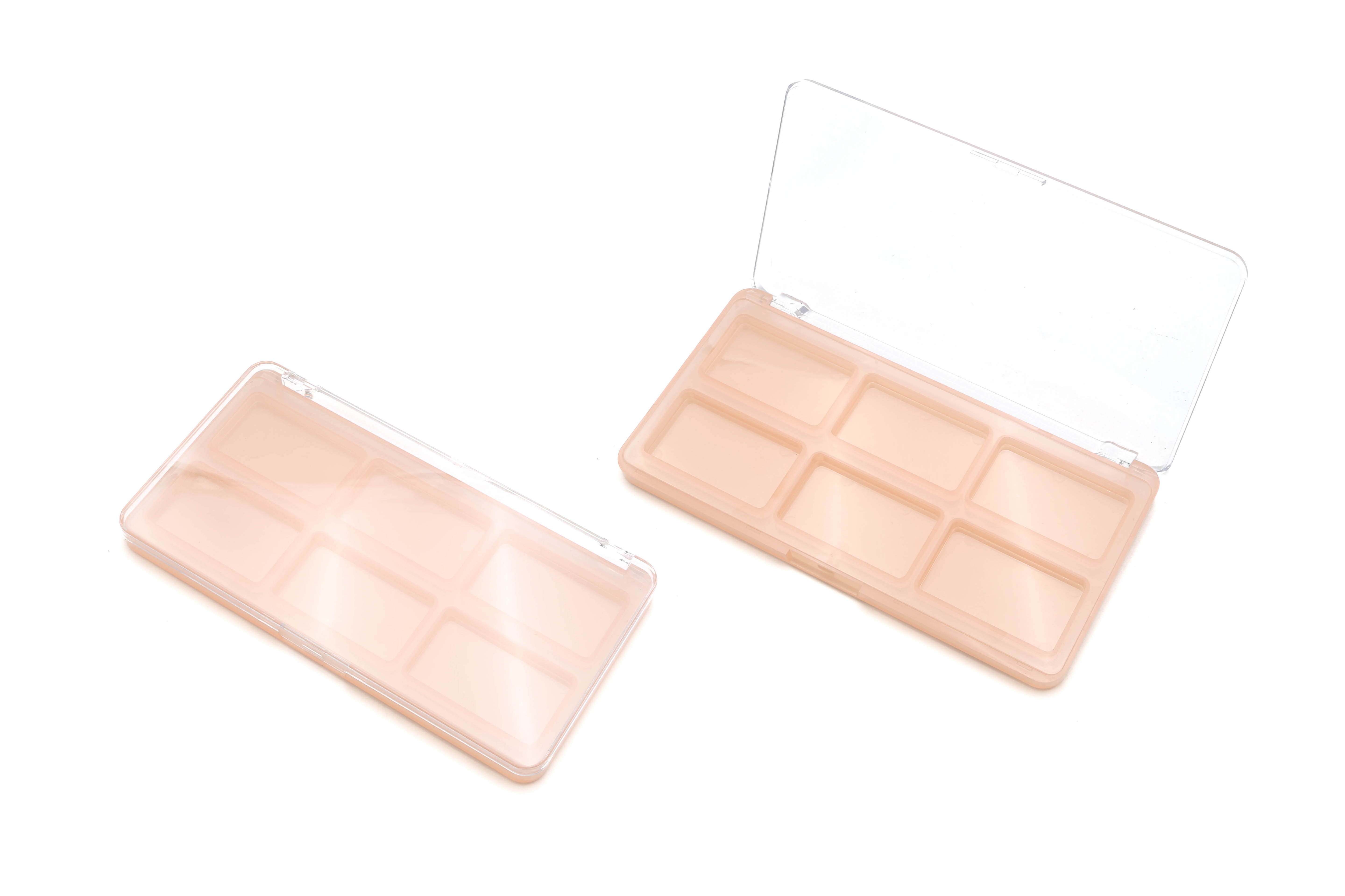 6 colors Wholesale Custom Empty Makeup Eyeshadow Container Palette Plastic Eyeshadow Palette Private Label