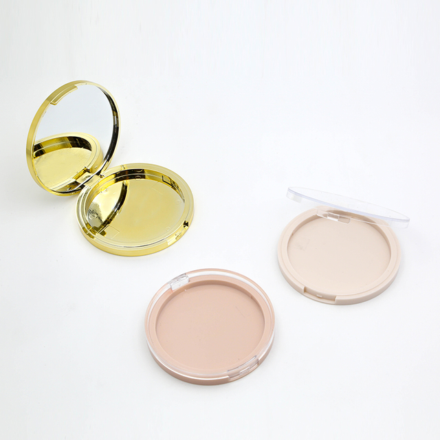 Eco Friendly Plastic Material Round Compact Pressed Powder Packaging Empty Single Color Eye Shadow Palettes