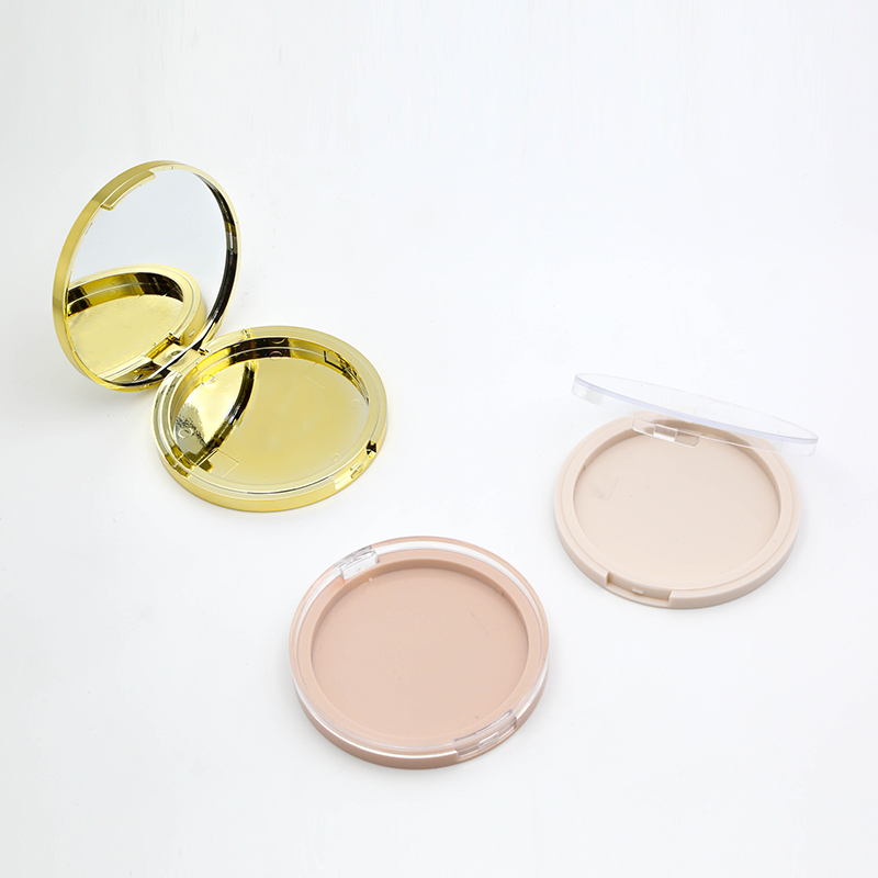 Eco Friendly Plastic Material Round Compact Pressed Powder Packaging Empty Single Color Eye Shadow Palettes