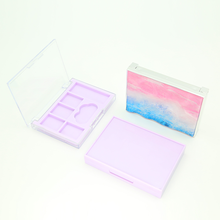 Custom Logo Empty 6 Colors Rectangle Eyeshadow Packaging With Mirror Flip Cover