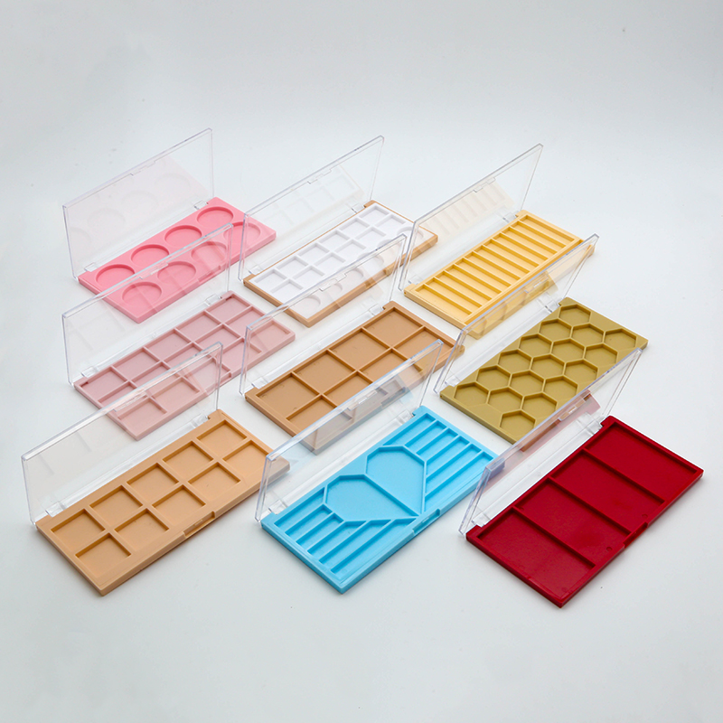 Replaceable Inner Compartment Box Custom 18 Colors Plastic Eyeshadow Palette Private Label Rectangular Eyeshadow Packaging