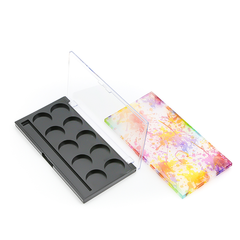 10 Colors Diy Empty Eyeshadow Palette Case Matte Black Makeup Packaging Eyeshadow Palette