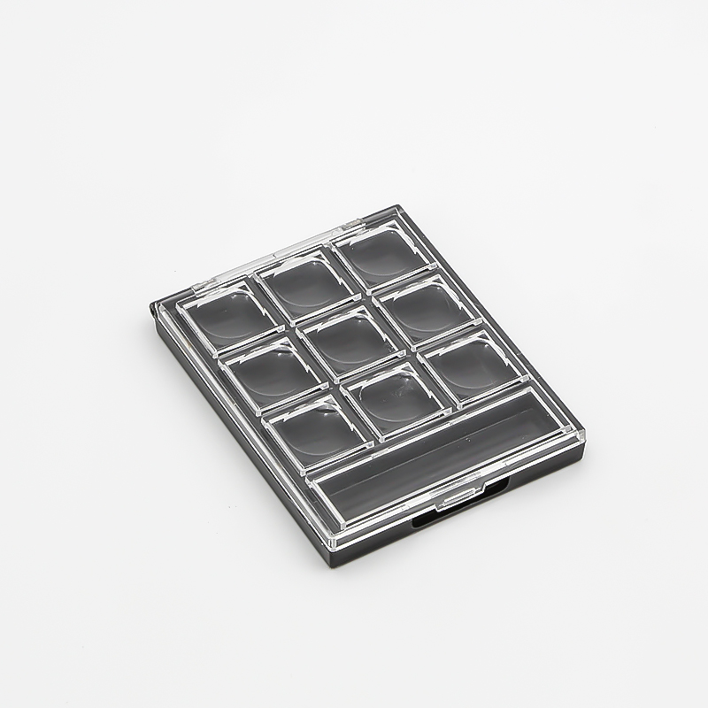 9 Colors for Eyeshadow Palette Empty Makeup Blush Container square Plastic Eyeshadow Palette case in Powder