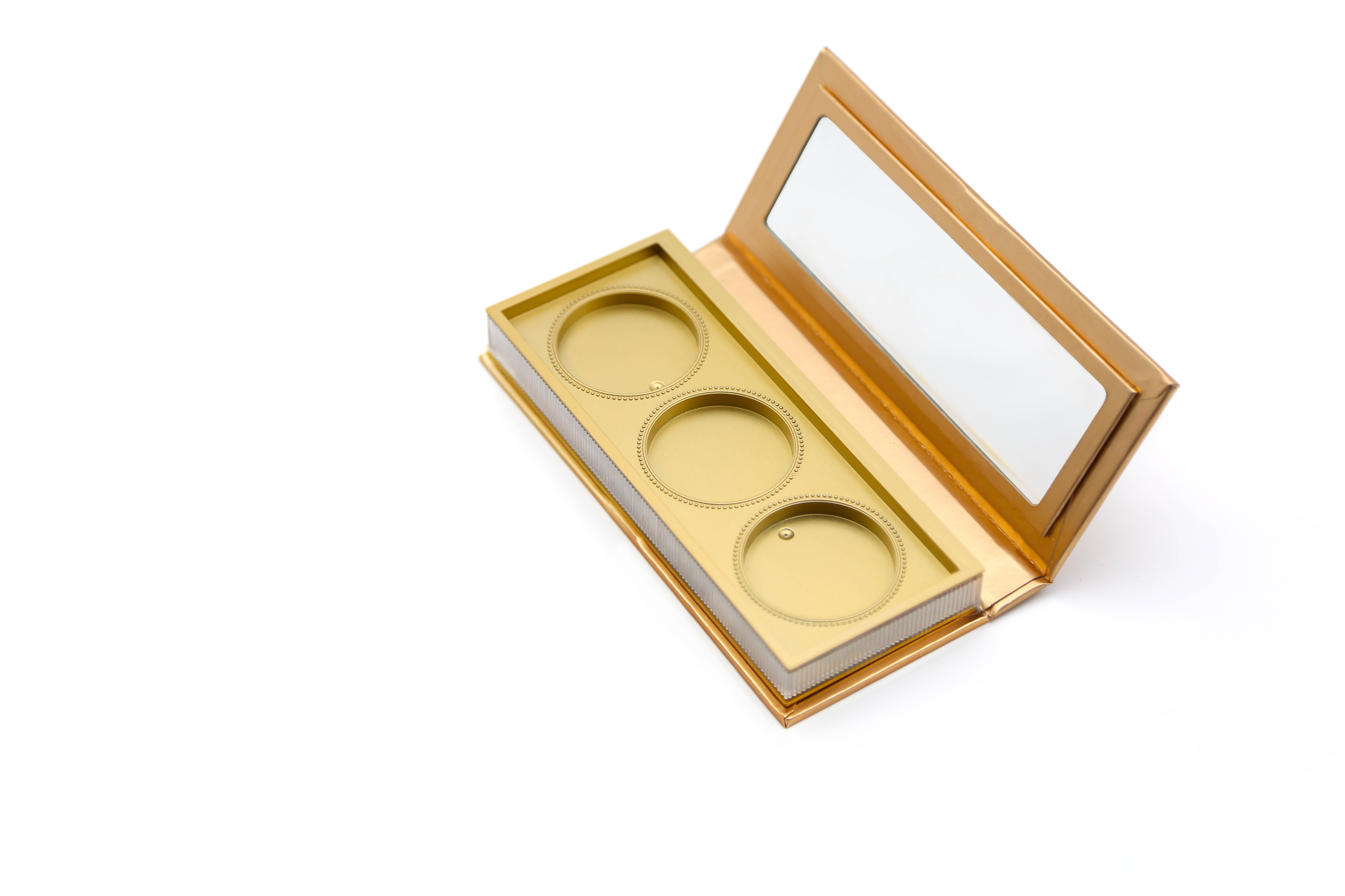 New Design Paper Cardboard Case 3 Colors Empty Eye Shadow Palette cosmetic palette manufacturer wholesale