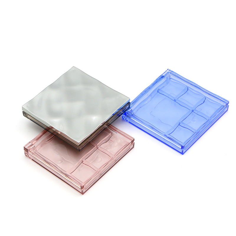 Makeup Packaging Manufacturer Rectangle 6 Colors Eyeshadow Palette With Mirror Empty Square Blusher Powder Eye Shadow Case