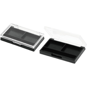 Custom Color Blush Box 2 Hole Square Transparent Flip Cover Empty Eyeshadow Palette Highlight Cosmetic Blush Packaging Box