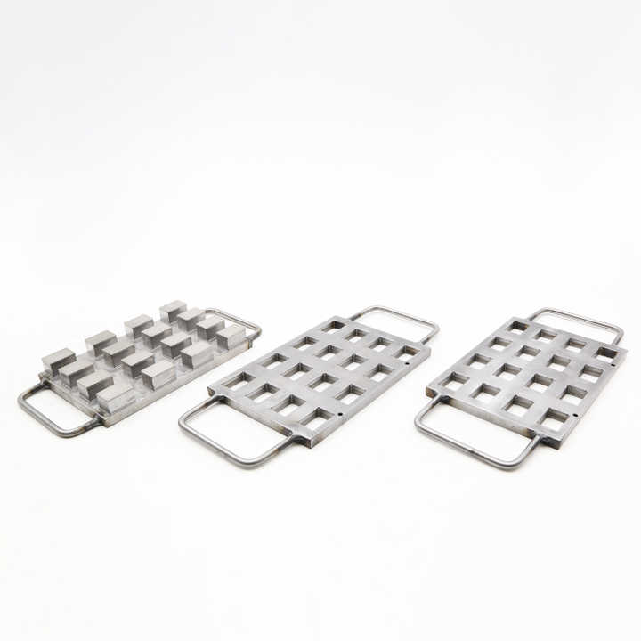 Custom Pattern Label 16 Cavities Rectangle Mould Diy Eyeshadow Filling Plate Mold Multi Size Aluminum Metal Press Powder Mould