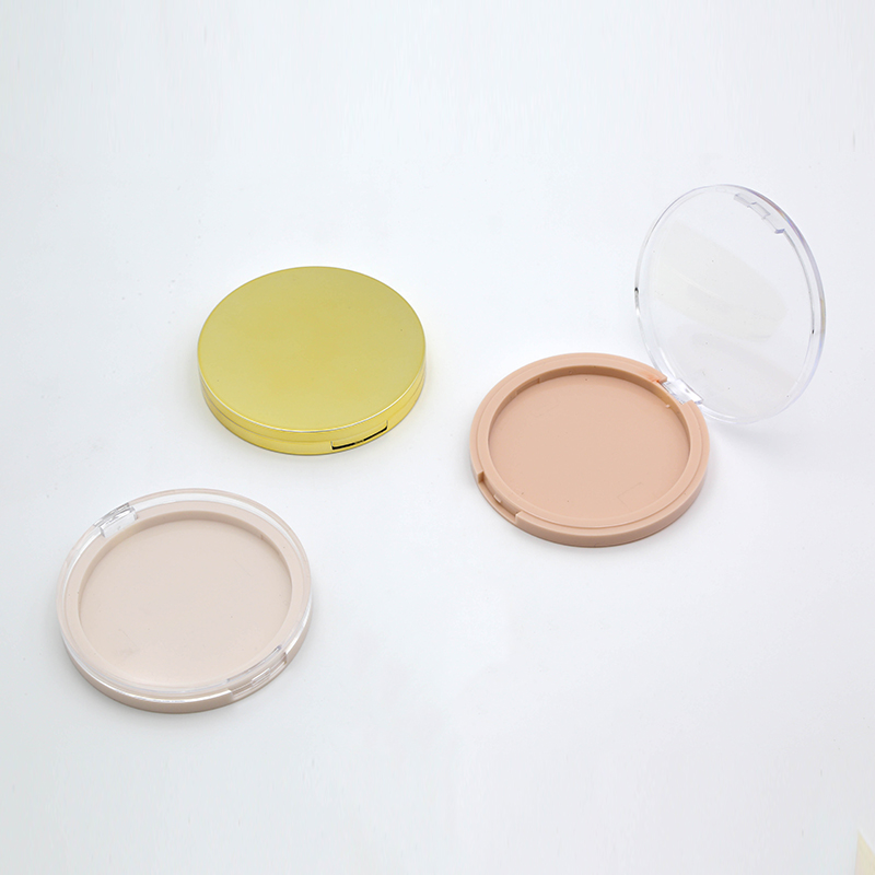 Eco Friendly Plastic Material Round Compact Pressed Powder Packaging Empty Single Color Eye Shadow Palettes