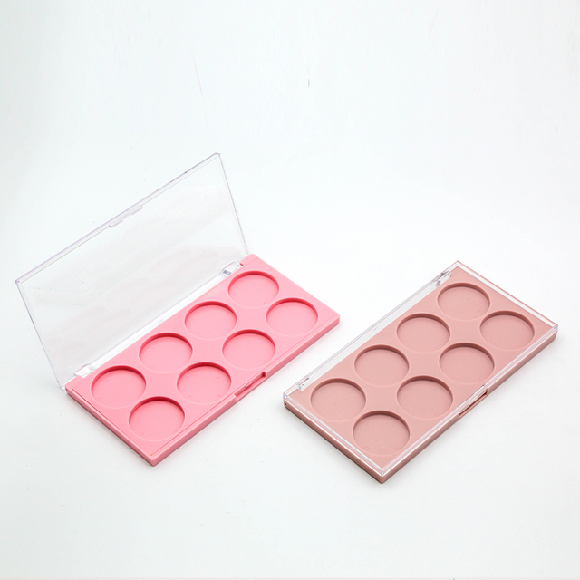 Custom 8 Colors Logo Transparent Flip Cover Sheet Eyeshadow Palette Eyeshadow Empty Palette Case