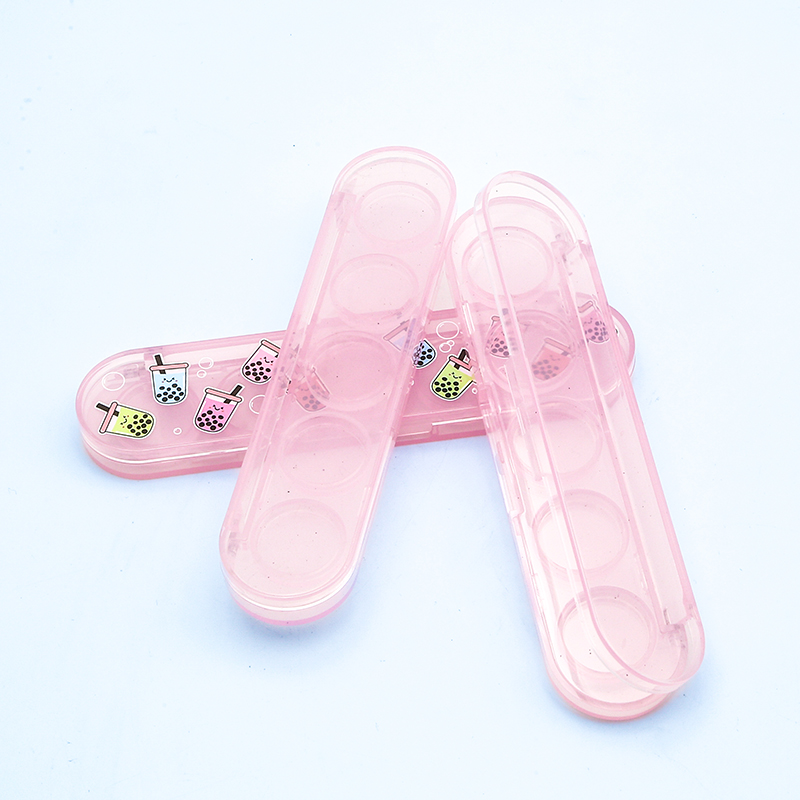 Plastic Compact Cosmetic Packaging Pressed Powder Case Eyeshadow Packaging Empty Palette Transparent Makeup Palette