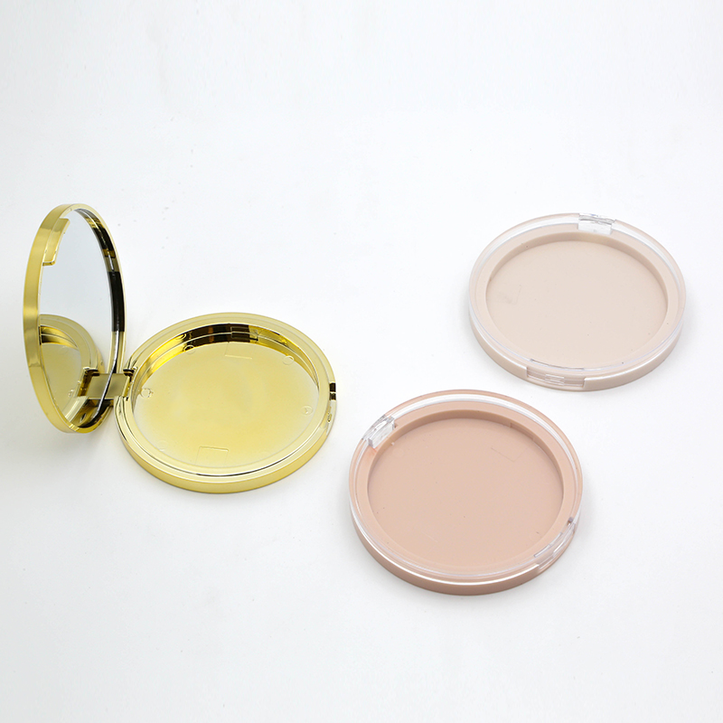 Eco Friendly Plastic Material Round Compact Pressed Powder Packaging Empty Single Color Eye Shadow Palettes