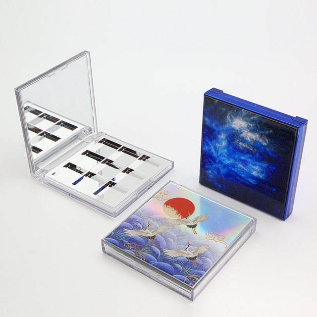 Custom Cover Sheet Eyeshadow Palettes Empty 9 colors Multichrome Eyeshadow Palette Square Case