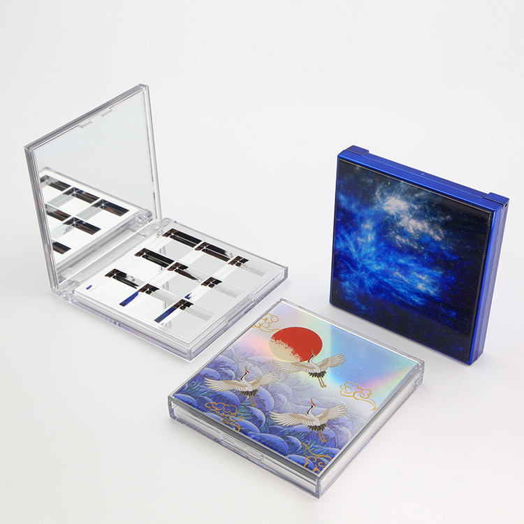 Custom Cover Sheet Eyeshadow Palettes Empty 9 colors Multichrome Eyeshadow Palette Square Case