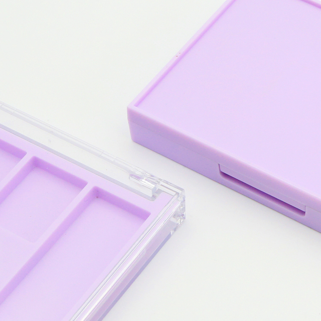 Custom Logo Empty 6 Colors Rectangle Eyeshadow Packaging With Mirror Flip Cover