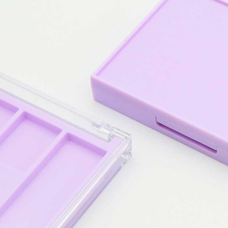 Custom Logo Empty 6 Colors Rectangle Eyeshadow Packaging With Mirror Flip Cover