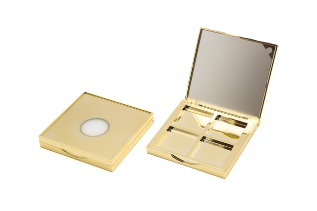 Customizable Empty Eyeshadow Palettes Plastic Box 4color Eyeshadow Palette Organizer with Mirror