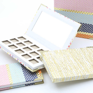 Custom Eyeshadow Makeup Paper Box 8 Colors Packaging Empty Eyeshadow Palette Box With Mirror