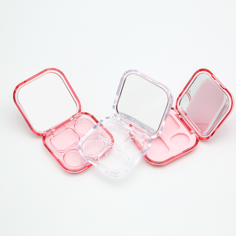 High Quality Eyeshadow Makeup Private Label Logo Custom Transparent Square Custom Logo Oem 4 Color Make up EyeShadow Palette