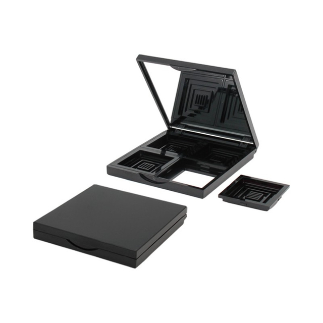 Custom Plastic Eye Shadow Palette 4 Colors Empty Eyeshadow Dispenser Makeup Packaging with clear Lids