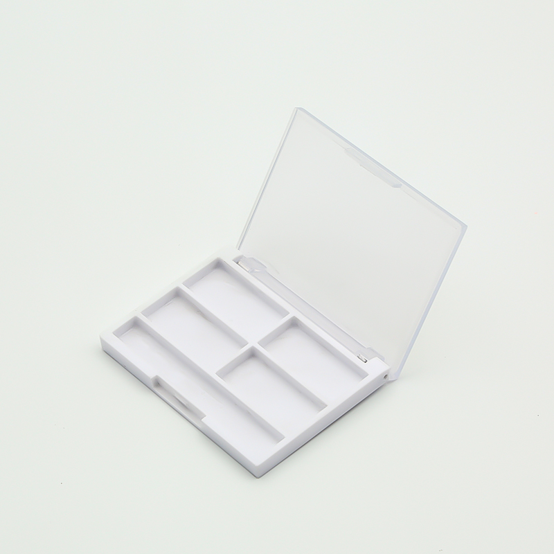4-color Empty Eyeshadow Palette Container Custom Square Cosmetic Plastic Eye Shadow Case Packaging
