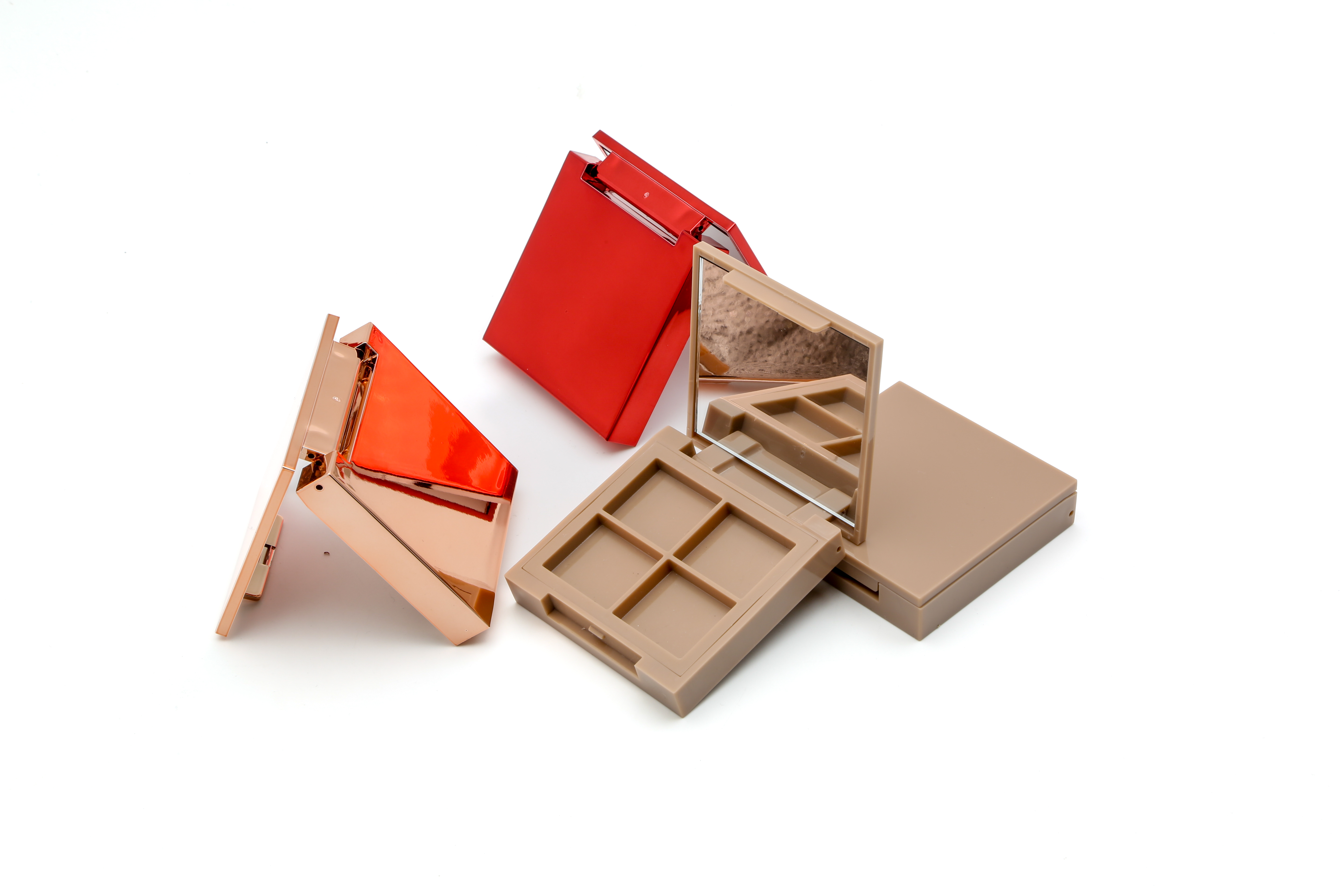 4 Colors Square Internal Customizable Eyeshadow Palette Lipstick Blush Sample Private Label High Quality Unique Eyeshadow Palette