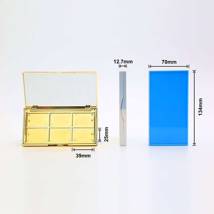 Custom Logo Palette Eyeshadow Makeup Plastic 6 Colors Pigmented Eyeshadow Empty Palette Luxury Case Container Packaging