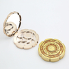 Flower Shape Gold Portable Pallet Custom Eyeshadow Palette Thin Packaging Tray Empty Powder Box Eyeshadow Packaging