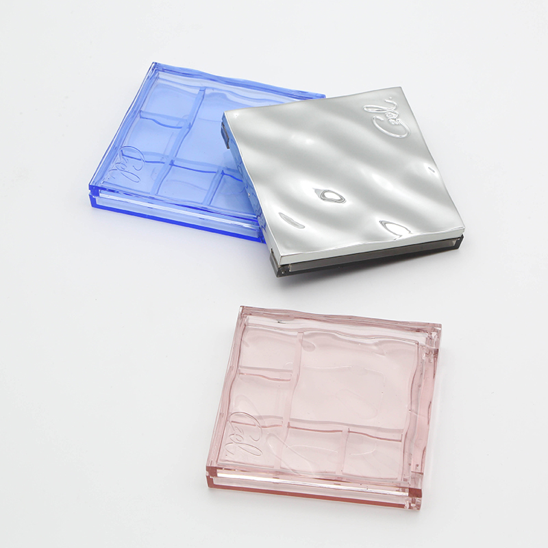 Makeup Packaging Manufacturer Rectangle 6 Colors Eyeshadow Palette With Mirror Empty Square Blusher Powder Eye Shadow Case