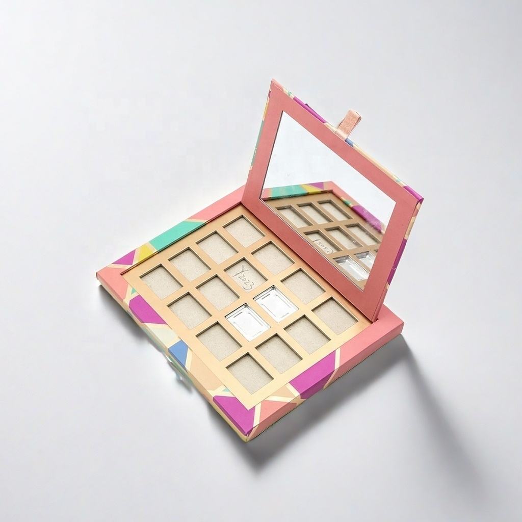 Drawing Design Custom Box Packaging Eyeshadow Palette Book 16 Color Paper Eyeshadow Cardboard Paperboard Packaging