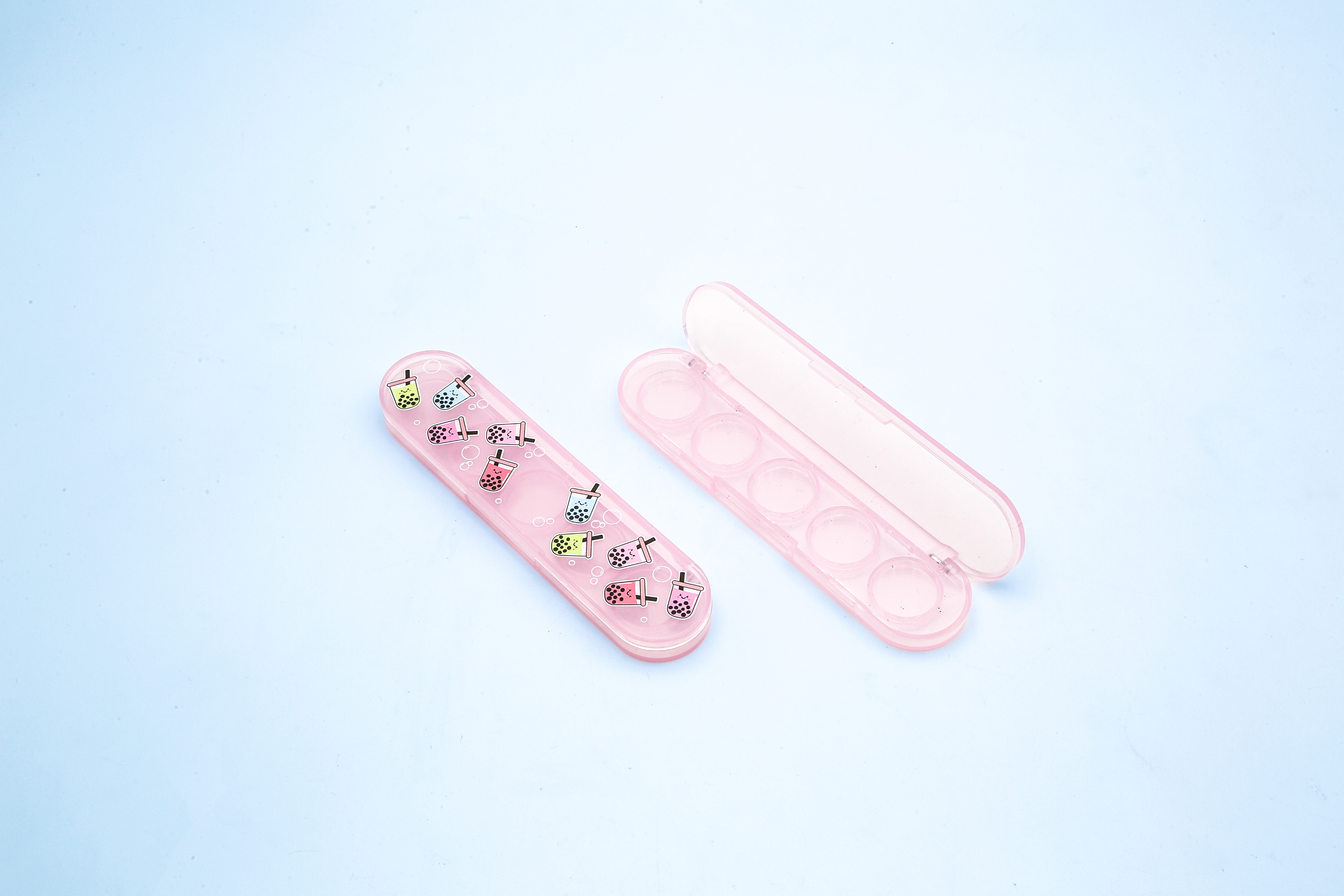 Plastic Compact Cosmetic Packaging Pressed Powder Case Eyeshadow Packaging Empty Palette Transparent Makeup Palette