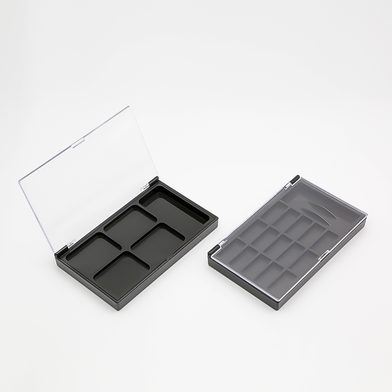 2 colors Plastic Empty Makeup Eyeshadow Palette Private Label PS Material Makeup Diy Eyeshadow Palette Flip Cover Transparent