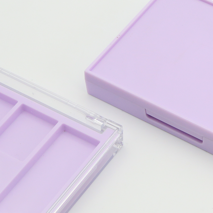 Custom Logo Empty 2 Colors Rectangle Pressed Powder Pallette Flip Cover With Mirror