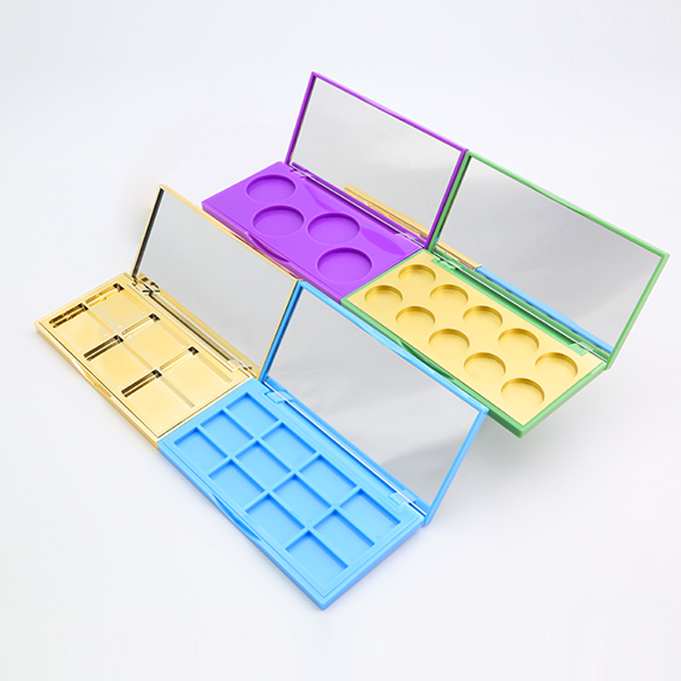 Custom Logo Palette Eyeshadow Makeup Plastic 6 Colors Pigmented Eyeshadow Empty Palette Luxury Case Container Packaging