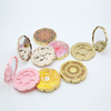 Flower Shape Gold Portable Pallet Custom Eyeshadow Palette Thin Packaging Tray Empty Powder Box Eyeshadow Packaging